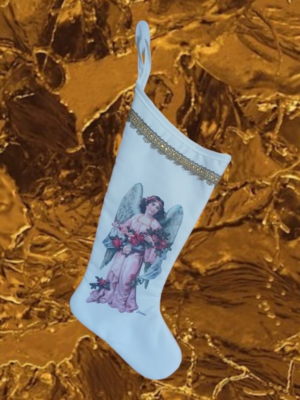 Vintage TLC Rennoc Angel Christmas Stocking